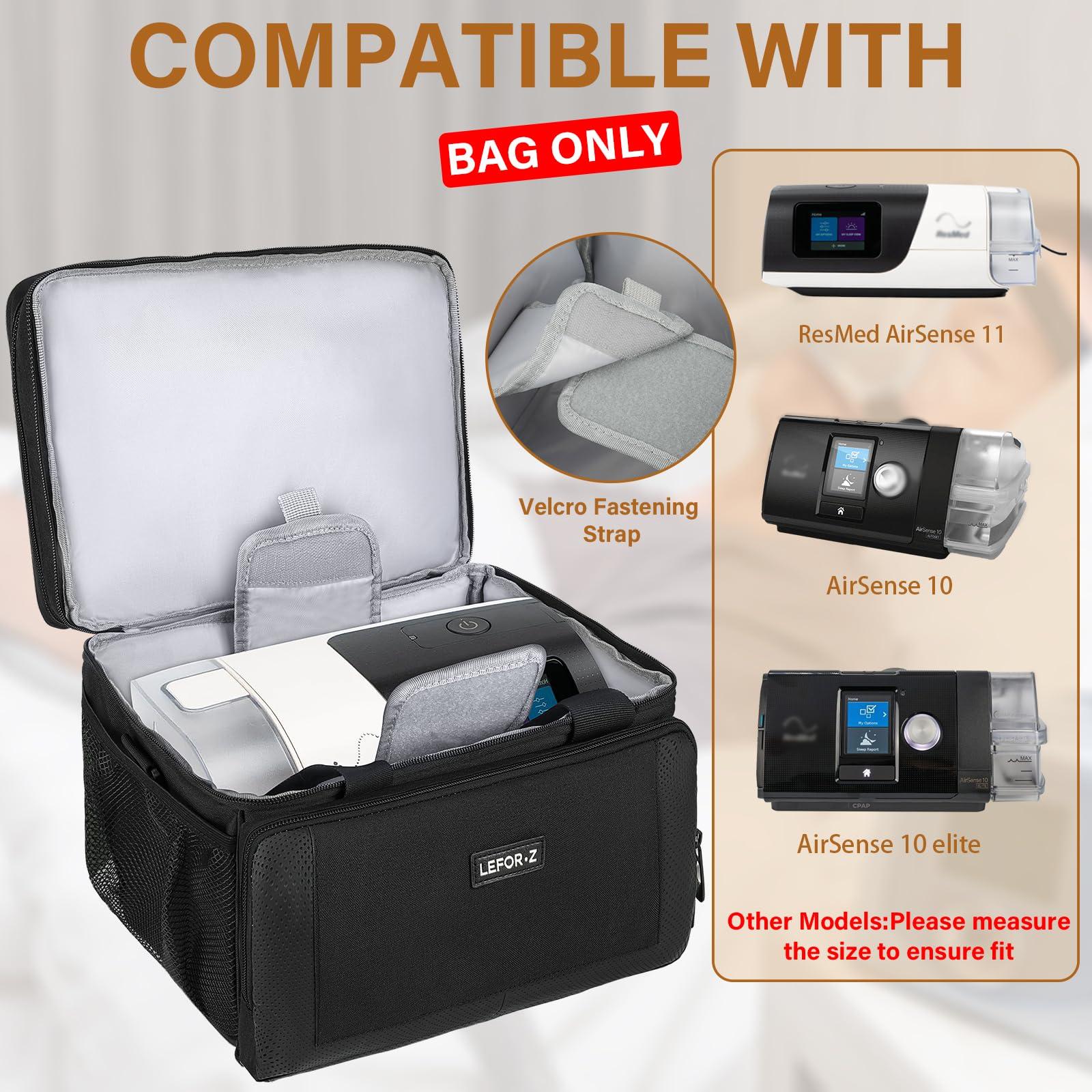 LEFORZ Travel Carrying Bag Compatible with ResMed AirSense 11/10/10 elite,AirStart 10,Philip Dreamstation,3B Medical Luna G3,XT Fit,Portable Storage Organizer Case Fits for CPAP Machine and Accessories