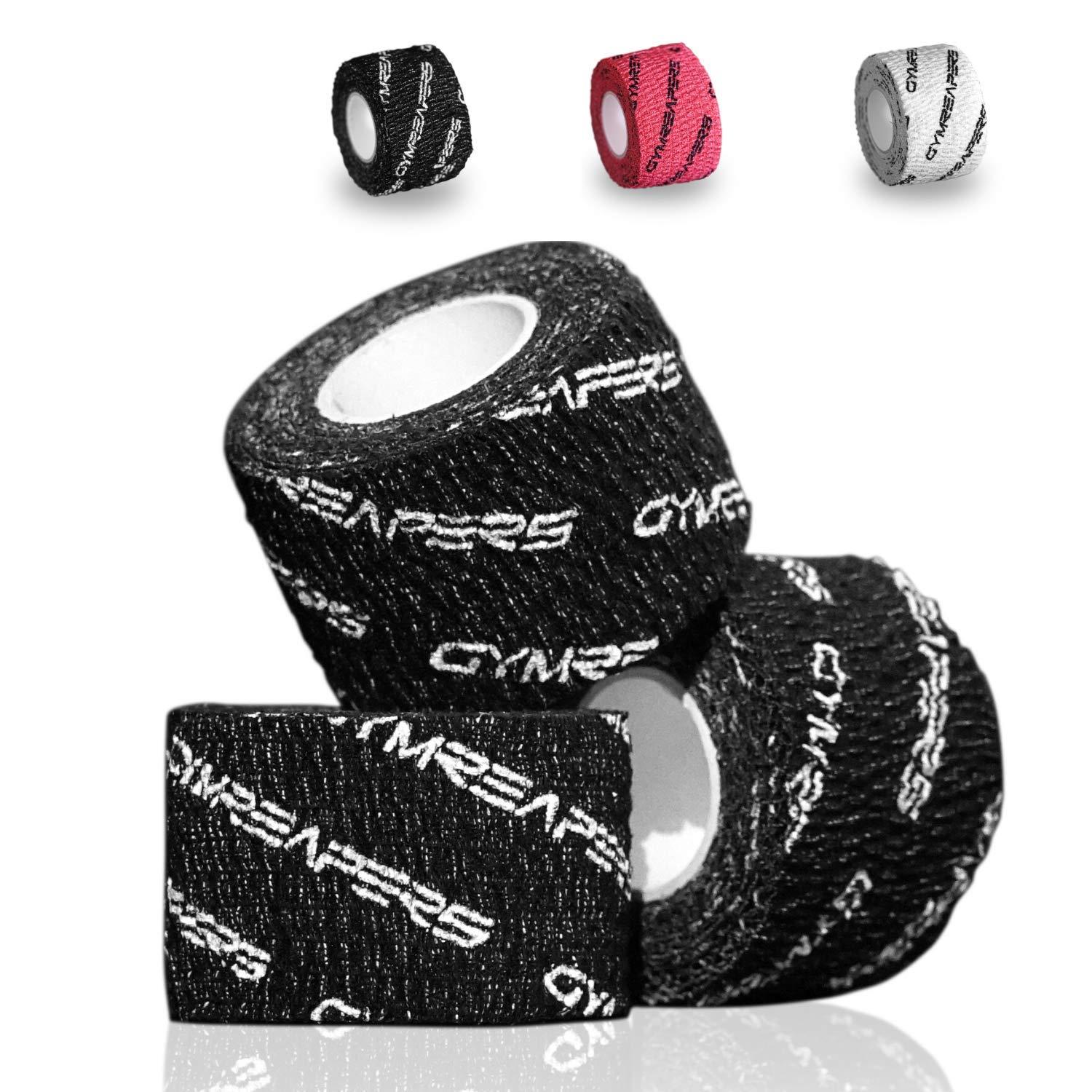 Gymreapers Gymreapers Weightlifting Adhesive Thumb Tape, Stretchy Athletic Tape Grip & Protection for Olympic Lifting, Cross Training, Powerlifting, Hookgrip (Black, 3 Rolls)