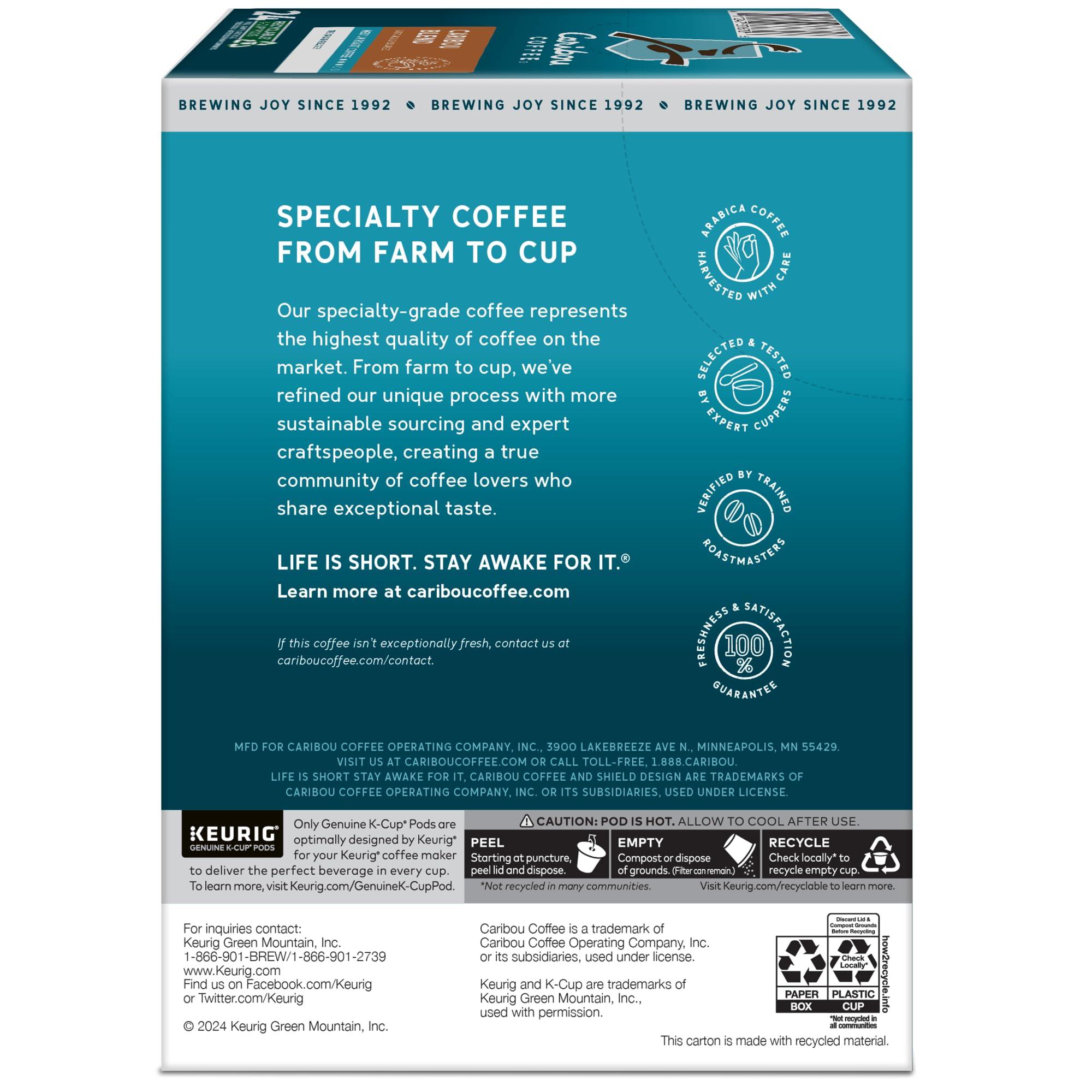 Caribou Coffee Caribou Coffee Single-Serve Coffee K-Cups®, Caribou Blend, Carton Of 4 K-Cups, Box Of 24 Cartons