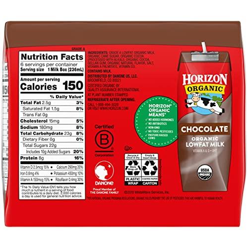 Horizon Organic Horizon Organic Shelf-Stable 1% Lowfat Milk Boxes, Chocolate, 8 Fl Oz, 6 Pack