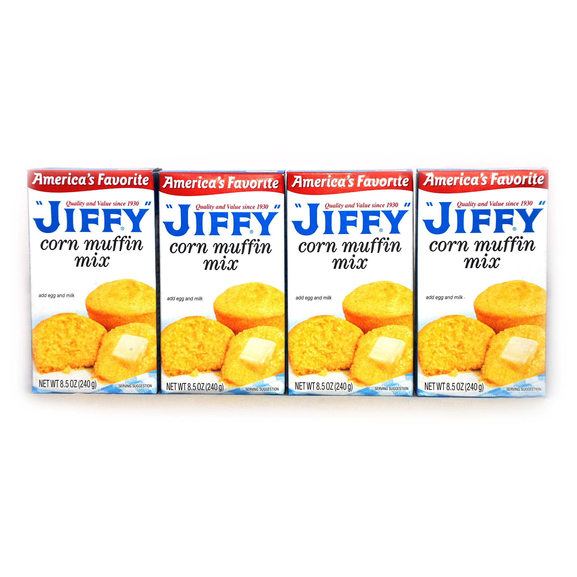 JFS Grocery Jiffy Corn Muffin Mix (Pack of 4), 8.5 oz (240g) Bundled with a JFS Recipe Card