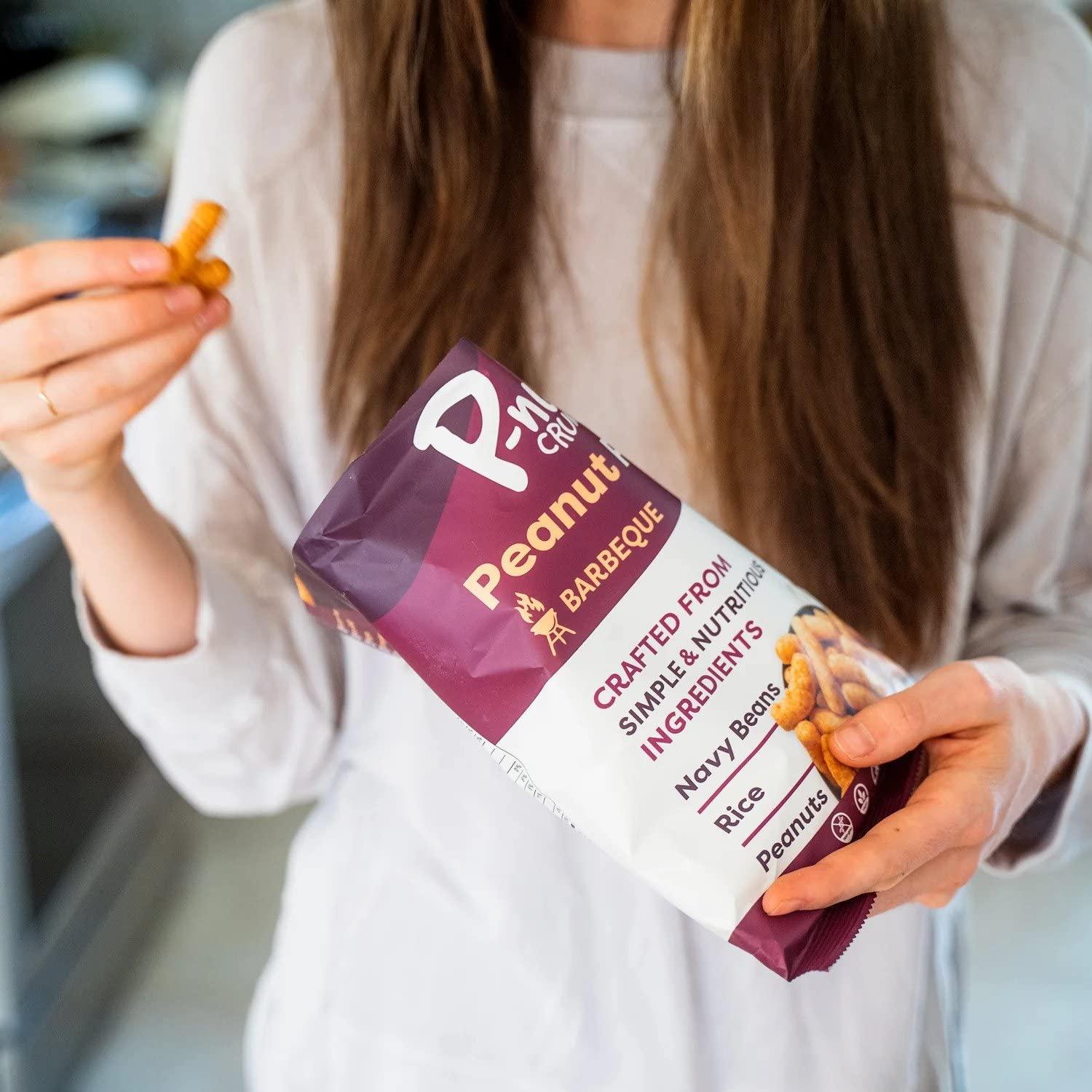 P-Nuff Pnuff Crunch Peanut Butter Puffs - Healthy Snacks, Low Calorie Snacks, Gluten Free Snacks, Vegan Snack, High Protein, Keto, Office Snacks, as Seen on Shark Tank - Savory Variety, 4 Oz Bag (Pack of 15)