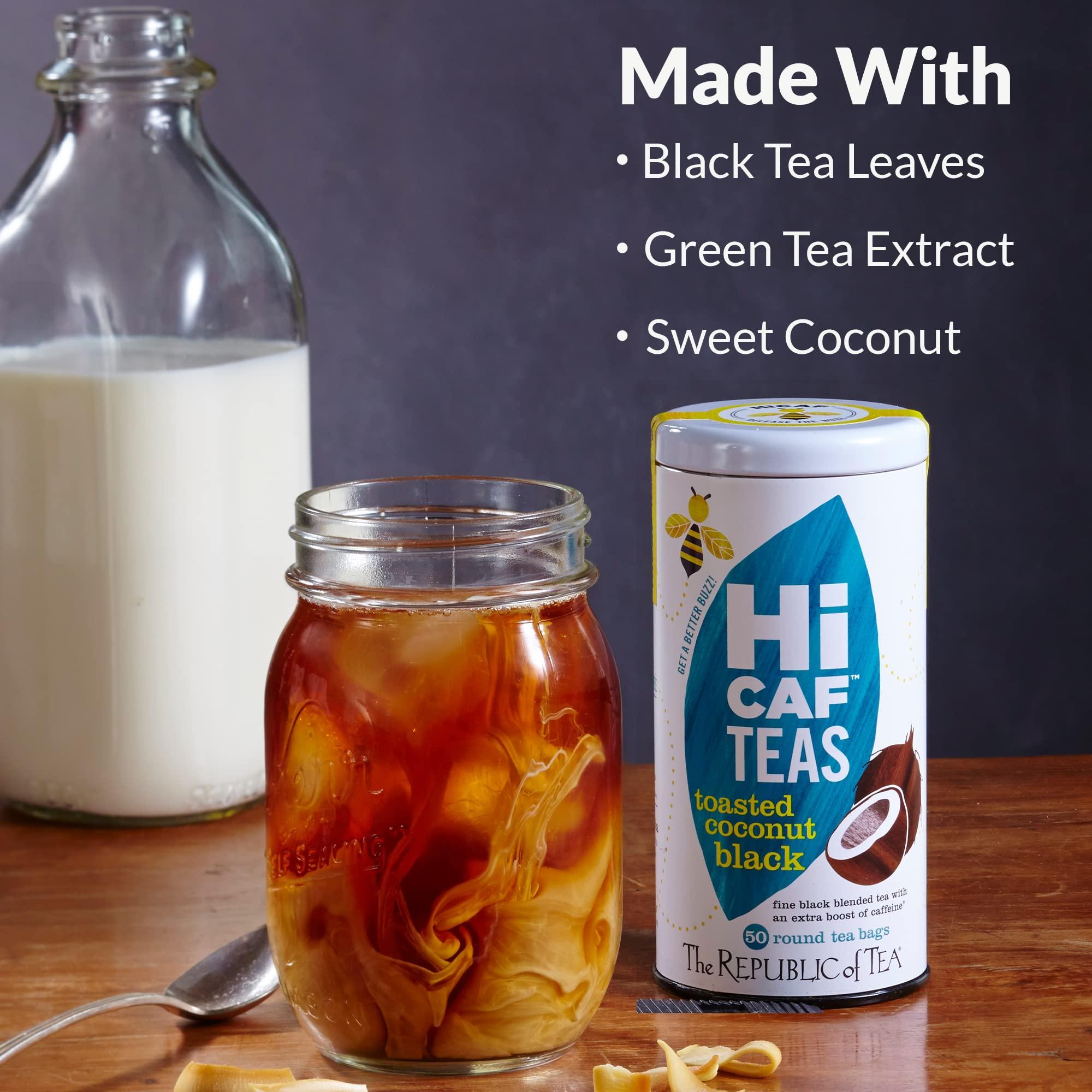 The Republic of Tea The Republic Of Tea HiCAF Toasted Coconut Black Tea, 250 Tea Bags, High-Caffeinated Gourmet Herbal Blend