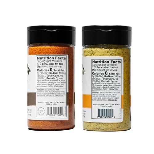 AMCIENT Kinders Seasoning Variety Pack - The Blend, Woodfired Garlic, Buttery Steakhouse, Buttery Garlic And Herb, Caramelized Onion Butter Bundled With Food Pouch And Microfiber Wash Cloth By AMCIENT.