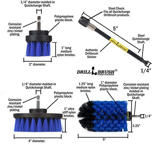 Drill Brush Power Scrubber by Useful Products 7 Piece Drillbrush Bundle - Kitchen Cleaning Brush Drill Attachments - Pool Cleaning Brush - Extension Attachment for Drill - Aquarium Cleaning - Oven Cleaner - Tile - Grout