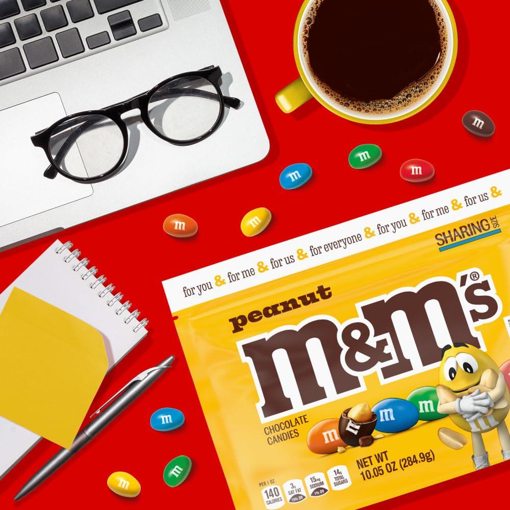 M&M\'S M&M\'S Peanut Milk Chocolate, Sharing Size, 10.05 oz Resealable Bag