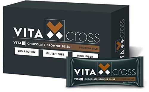 Vitacross Vitacross Chocolate Brownie Bliss Protein Bar, 12 Count, 20 Grams of Protein