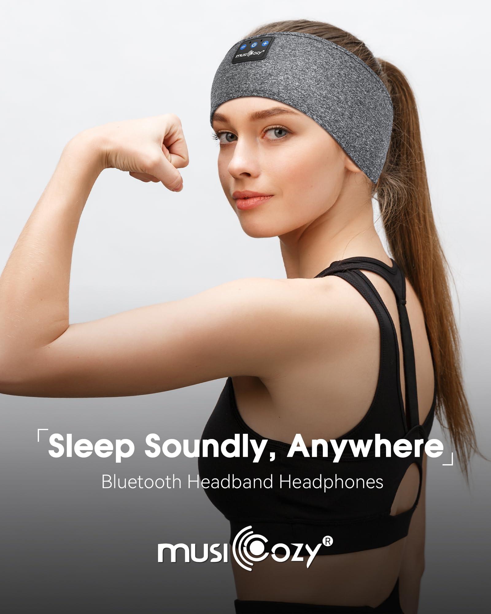 MUSICOZY MUSICOZY Heated Eye Mask Bluetooth 5.2 Headband Sports Sleep Headband Headphones, Wireless Music Sleeping Headphones Sleep Eye Mask Earbuds for Workout Running Insomnia Travel Yoga Cool Gadgets