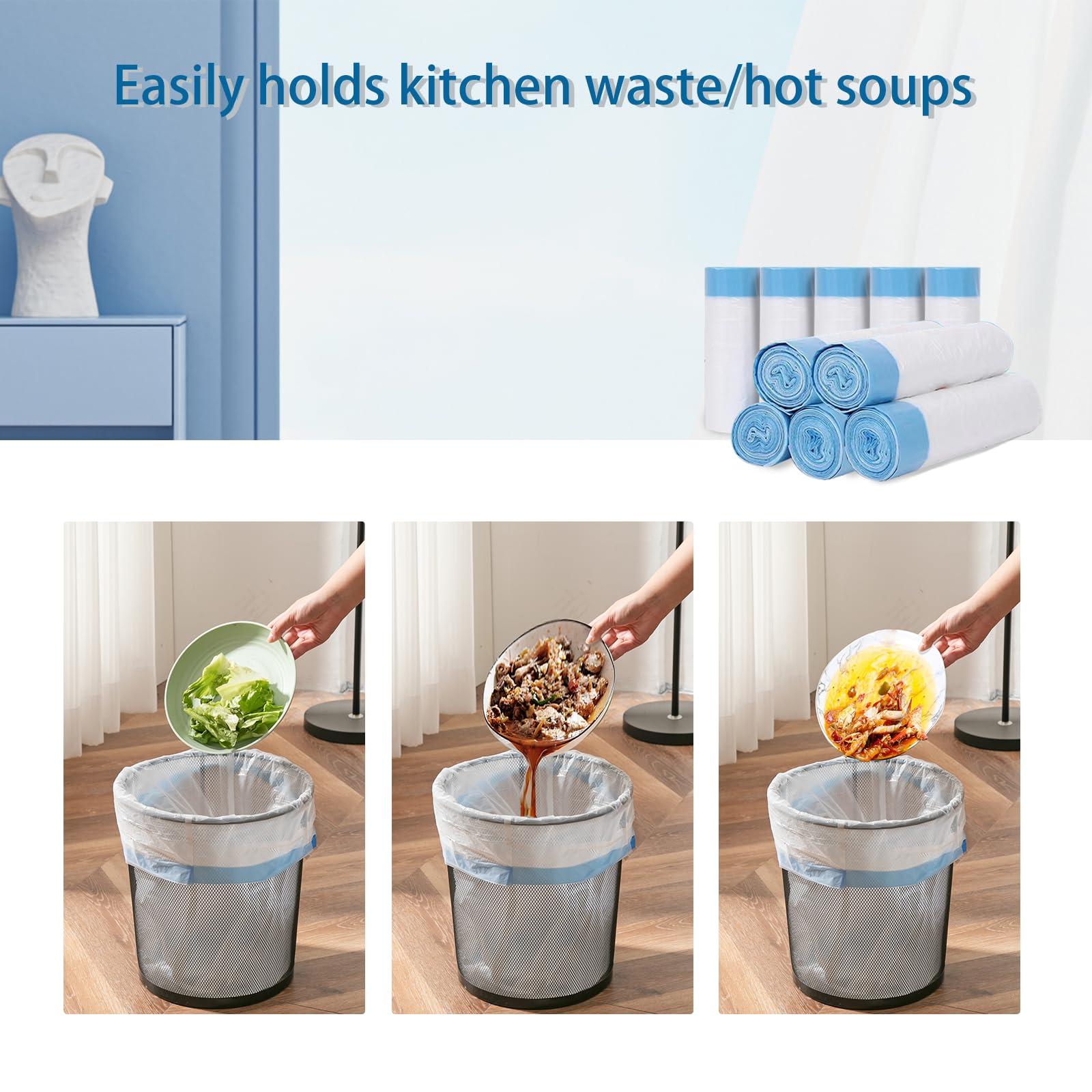 HUAPPNIO Garbage Bags, Small Drawstring Bin Bags 12L 45x50CM 75 PCS (Regular bagged)