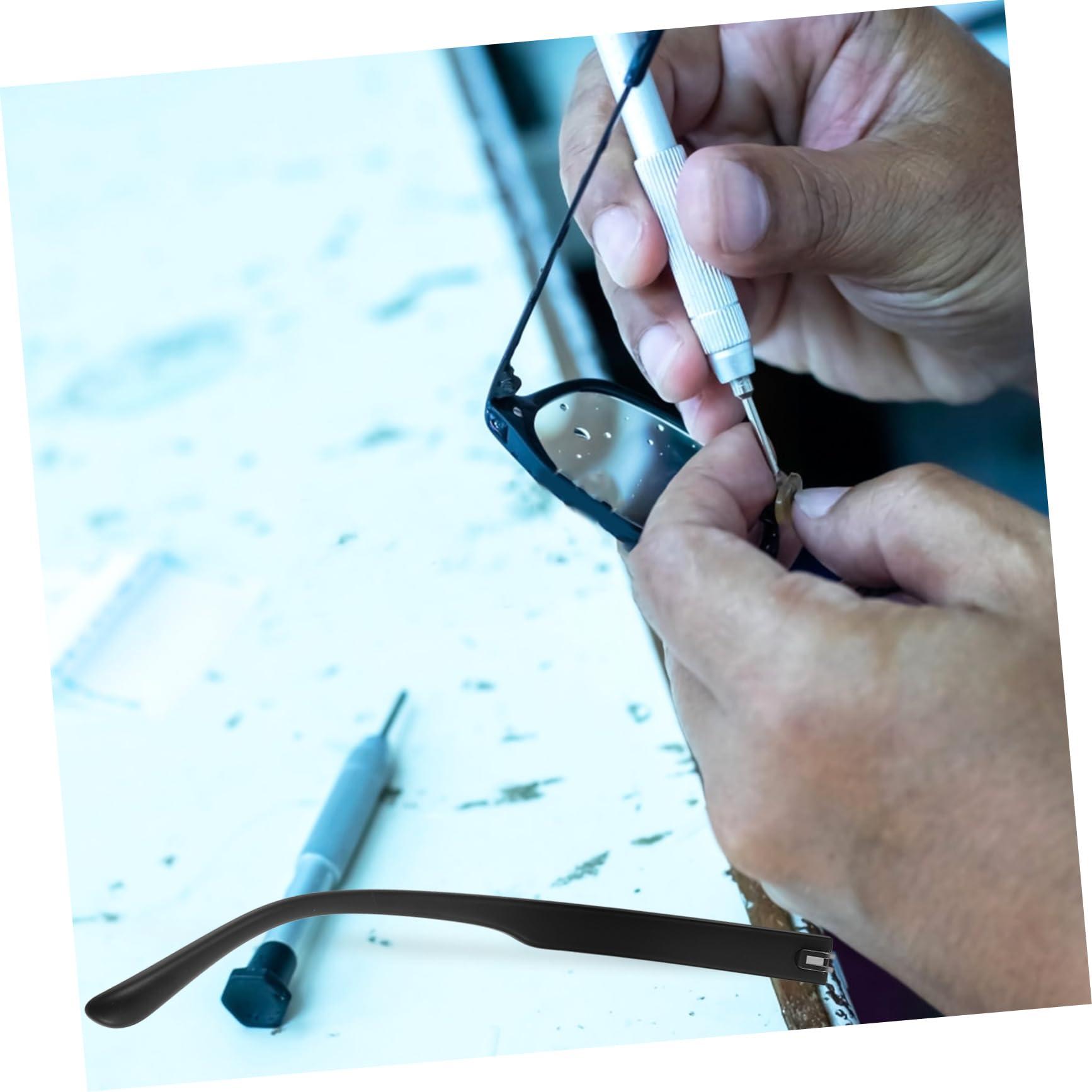 SEWOART SEWOART 1 Pair Glasses Accessories Replacement Glasses Holder Glasses Leg Sunglasses Man Screwdriver Glasses Temple Covers Chain Glasses Cleaning Cloth Car Watch Repair Kit Arm Black Metal