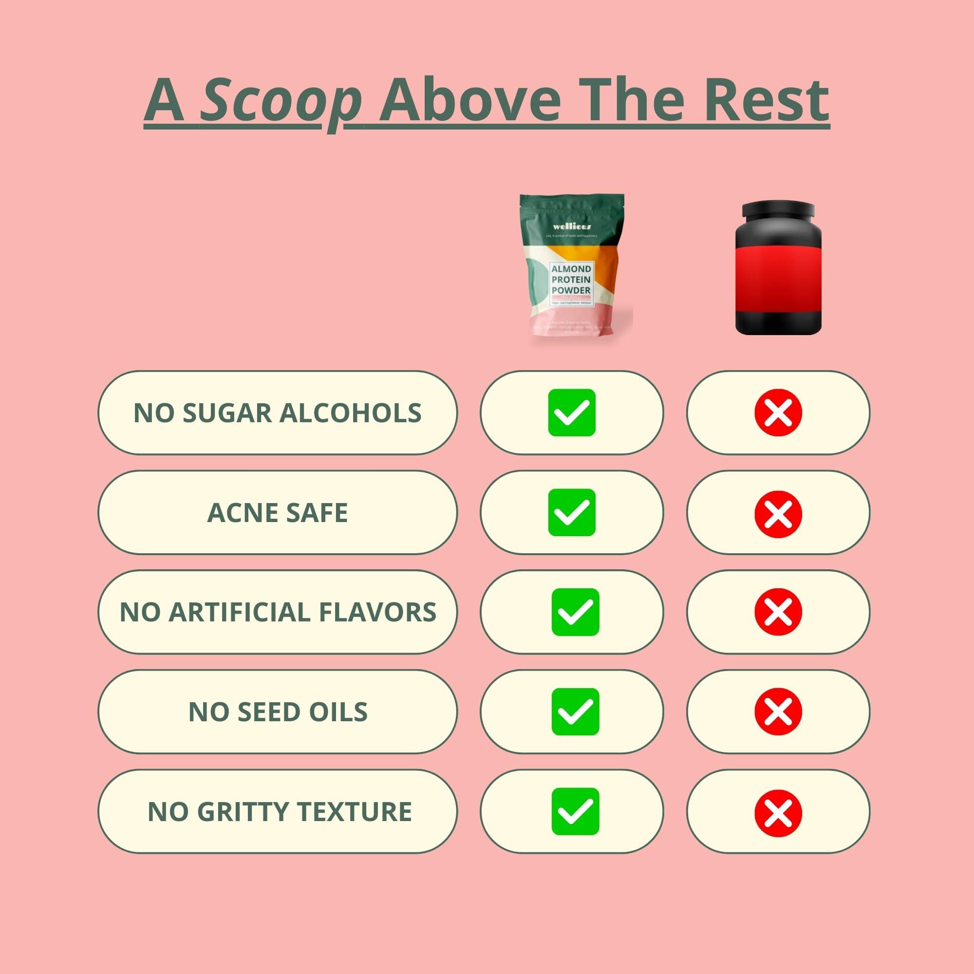 wellious wellious Clean Vegan Protein Powder Vanilla - Organic Plant Based Protein Powder Dairy Free for Gut Health, No Sodium, High Fiber, Keto Friendly, Non Dairy, Lactose Free Protein Powder