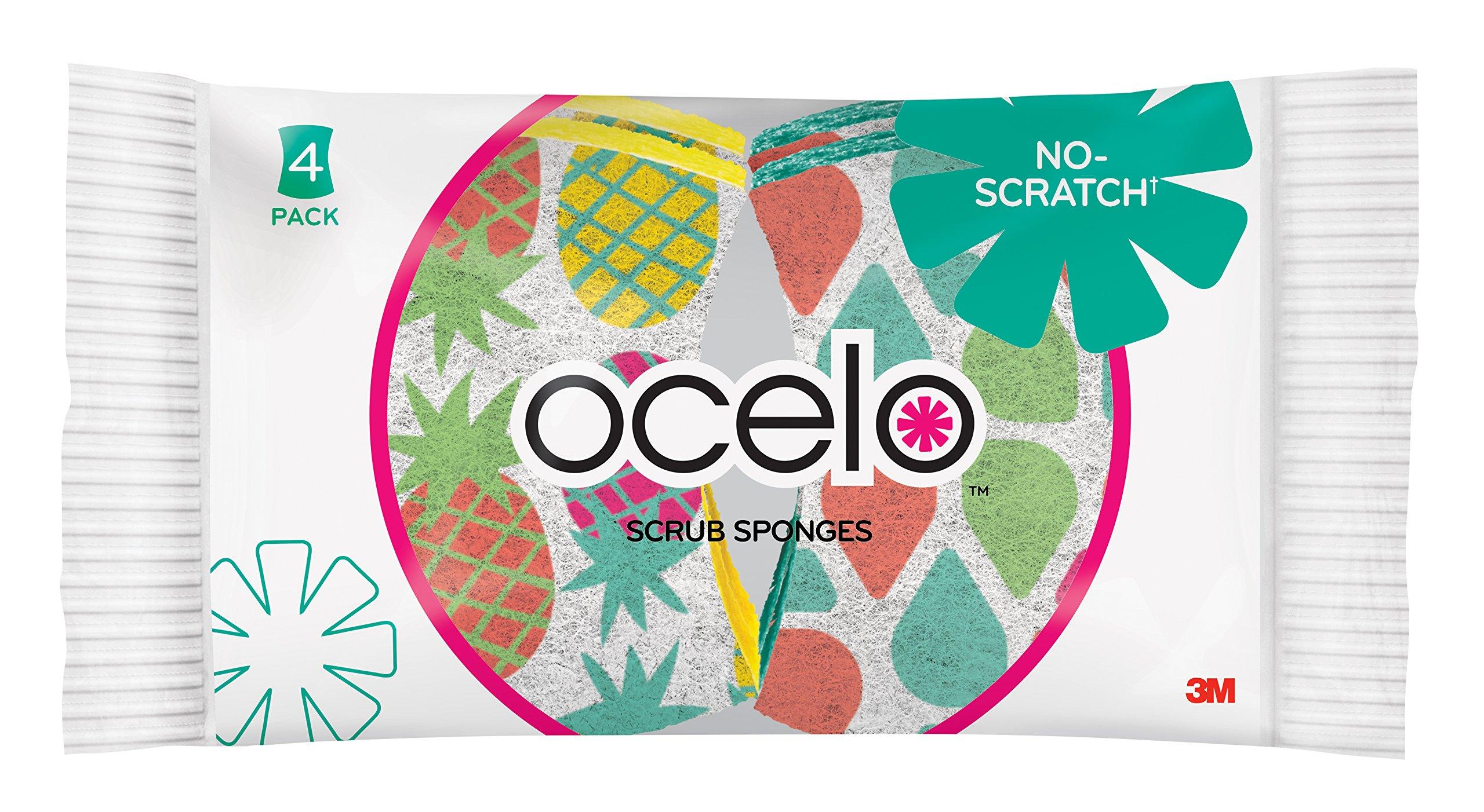 O-Cel-O Scotch-Brite ocelo No Scratch Scrub Sponges, 4 Sponges