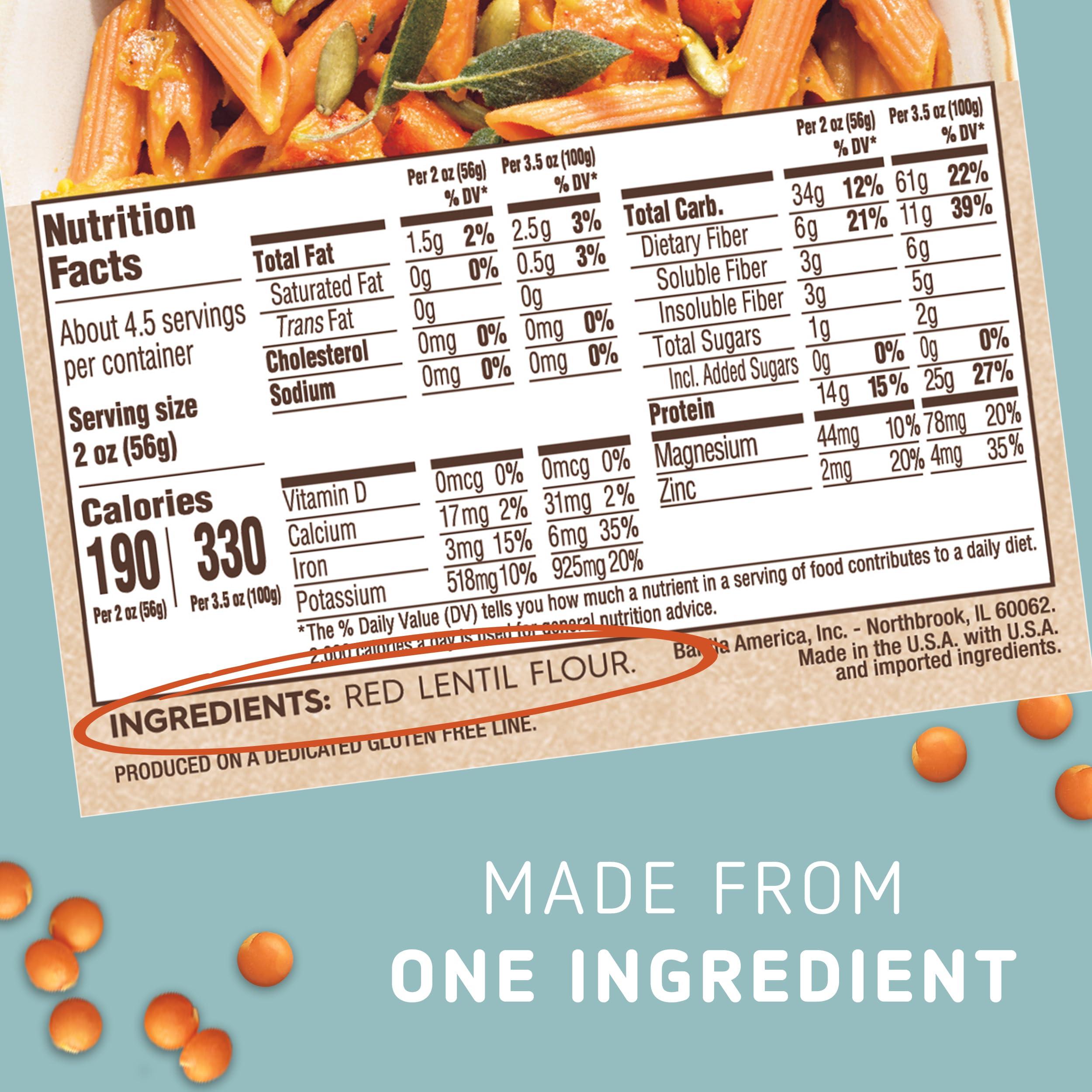 Barilla Barilla Red Lentil Penne Pasta, Good Source of Plant-Based Protein, Excellent Source of Fiber, Kosher, Gluten Free & Non-GMO, 8.8 Ounce (Pack of 10)