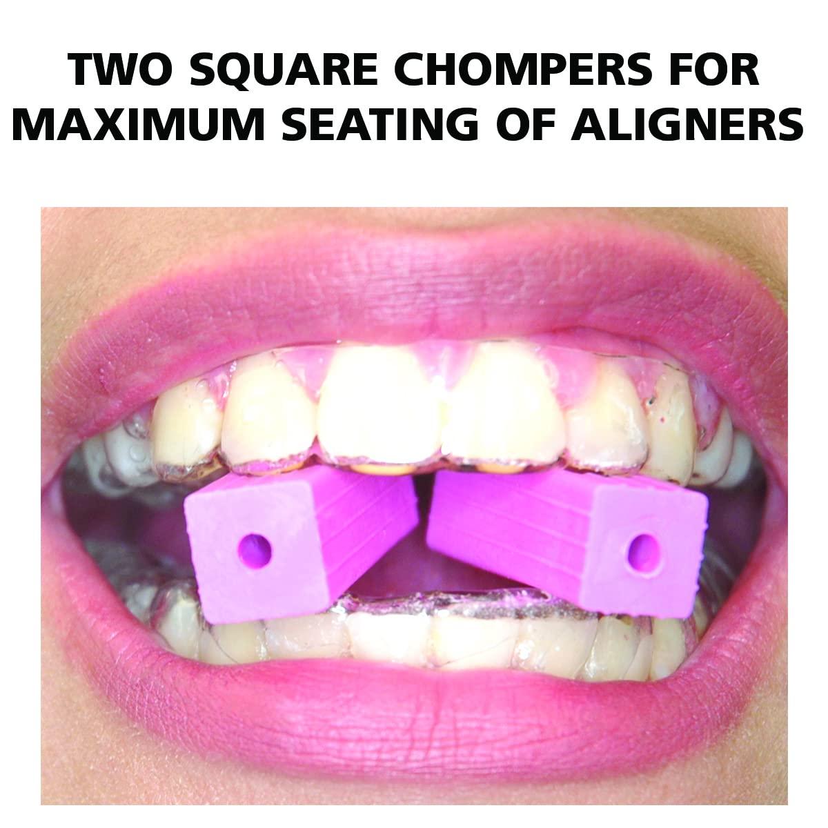 Dental Factory Direct Squared CHOMPERS Aligner Tray Seaters for Orthodontic Aligner Trays Chewies for Invisalign (40, White)