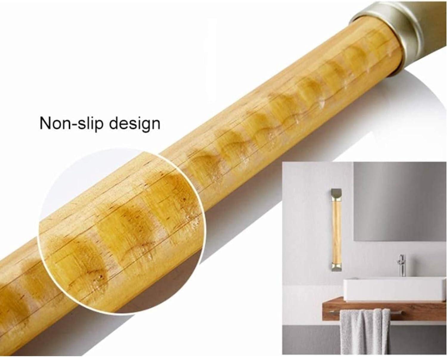 KarFri Safety Support Rails Wood Grab Rail for Shower for Elderly Wooden Grab Bars Handle Antislip Grab Rail Wall Mounting Towel Rail Bar (Color : Light Wood Color, Size : 40cm(15.7in))