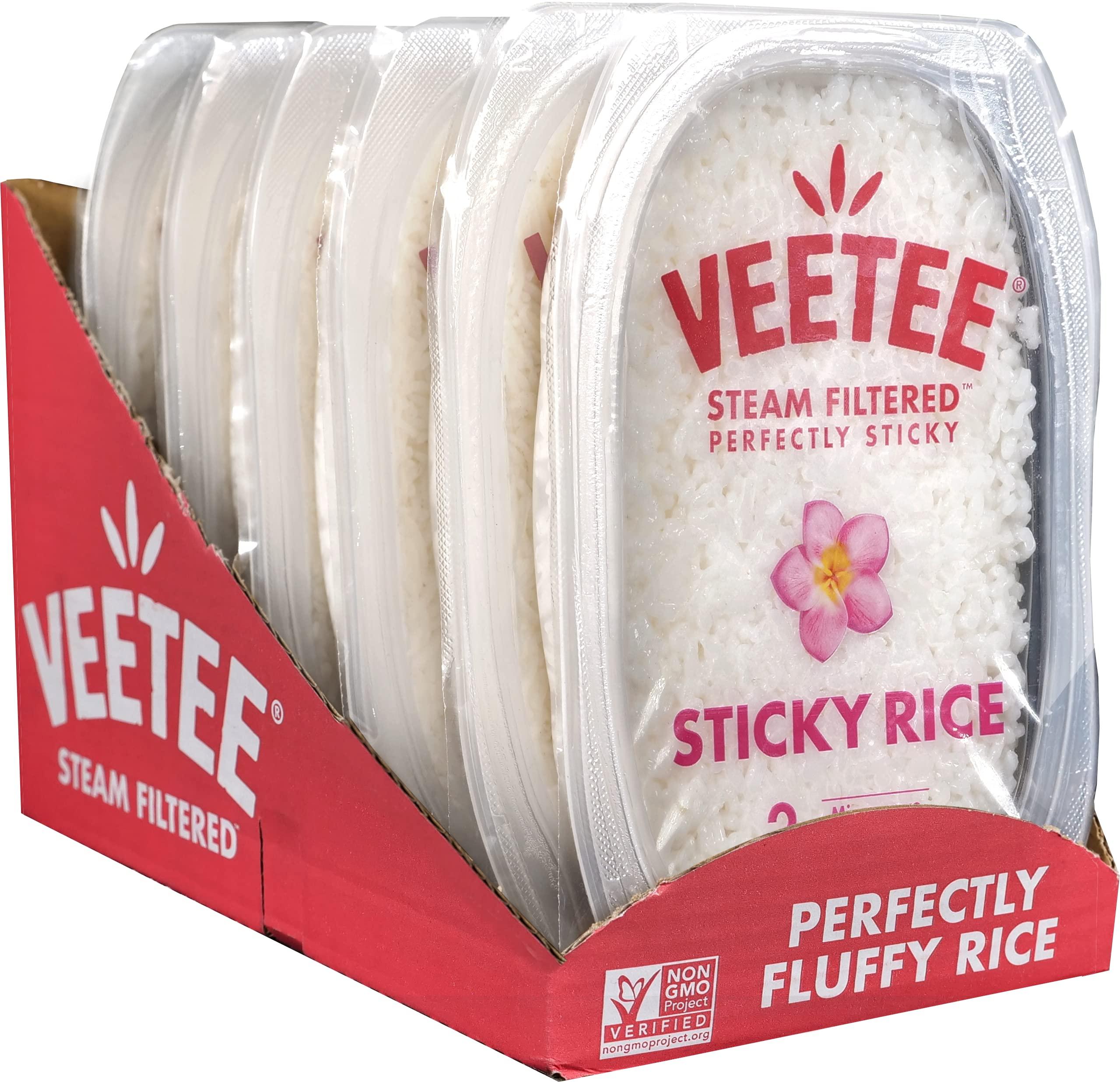 Veetee Veetee Heat & Eat Sticky Rice - Minute Rice Microwavable Meals - Instant Rice Meals Ready to Eat Gluten Free Precooked Rice - 10.6 Ounce (Pack of 6)