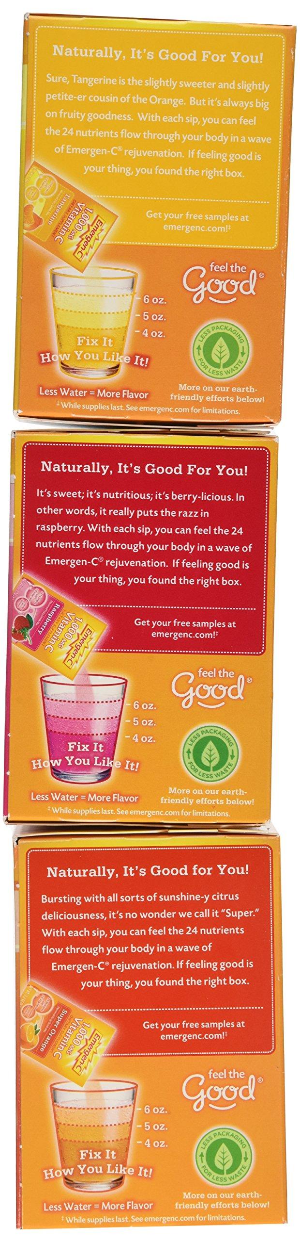 Emergen-C Emergen-c Vitamin C 1000mg 90 Packets 3 Variety Cartons NET Wt 29.1 ounce (828g)