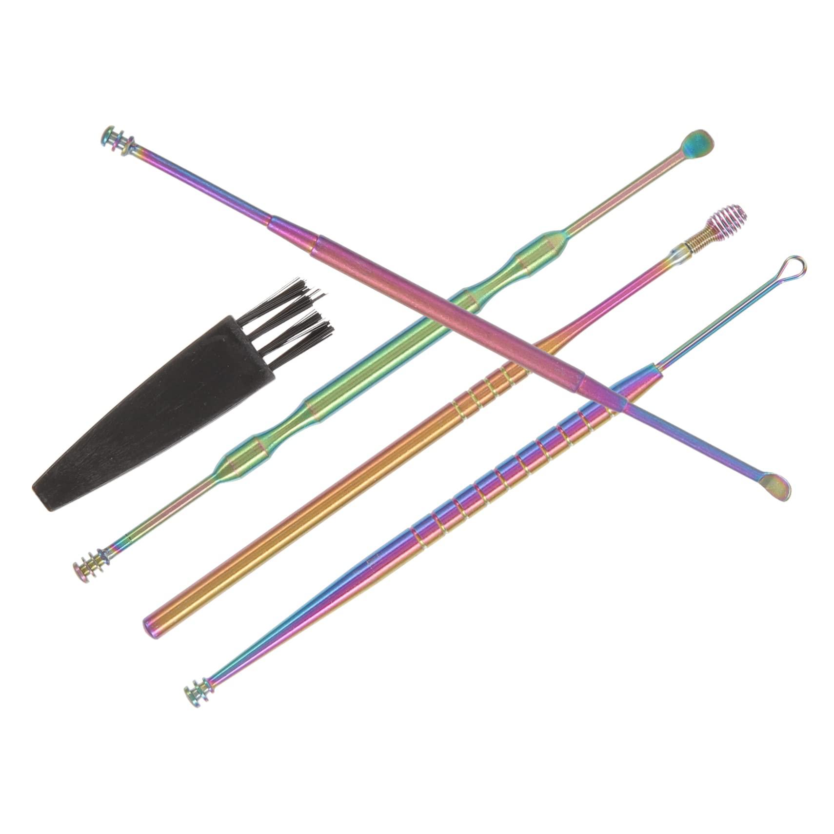 Healvian Healvian 4 Sets Ear Cleaning Set of 5 Electric Scrubber Earwax Removal Drops Piercing Kit Ear Cleaning Kit Headphones Ear Wax Removal for Facial Ear Scoop Ears Stainless Steel