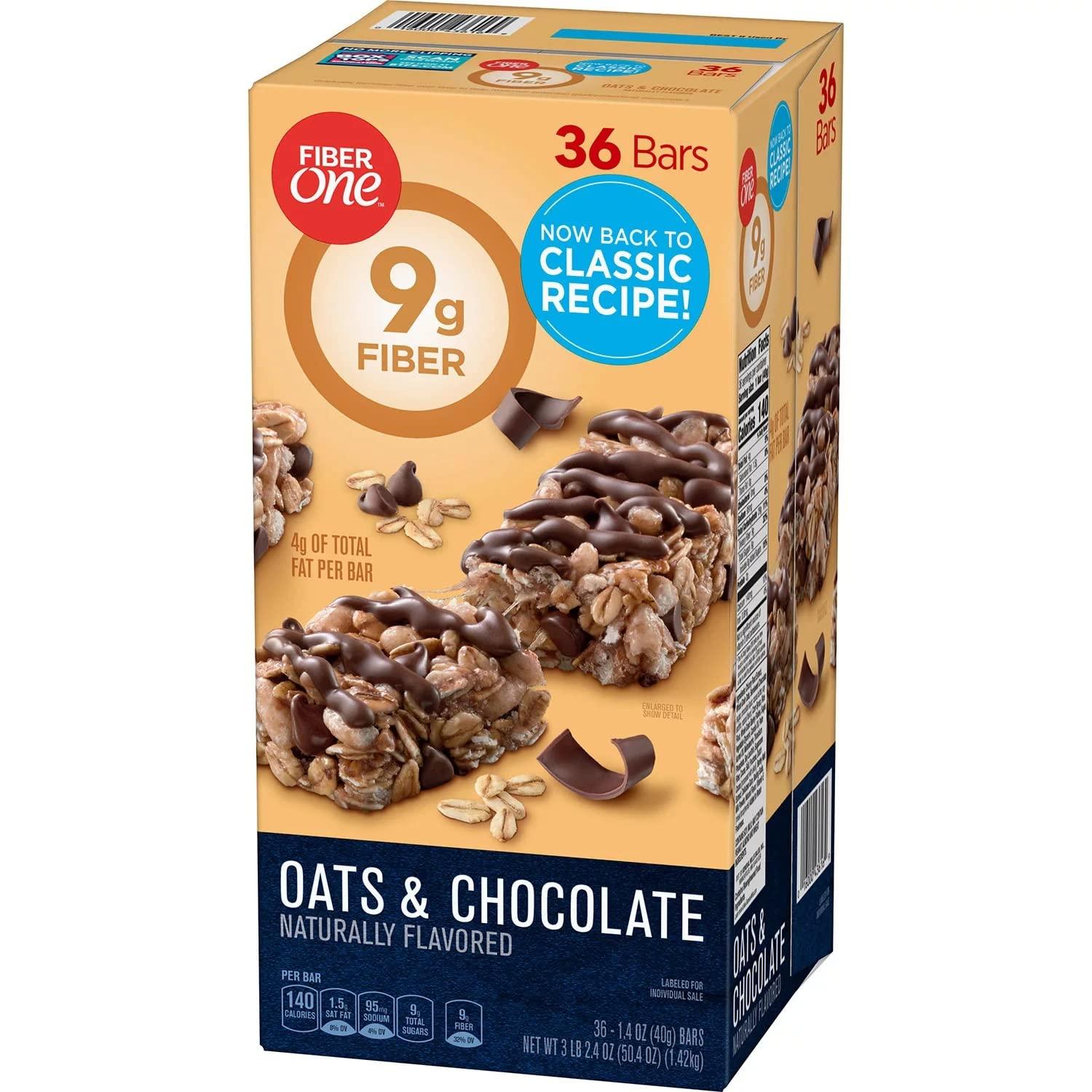 Fiber One Fiber One Oats and Chocolate Chewy Bars, 1.4 Ounce (Pack of 36)