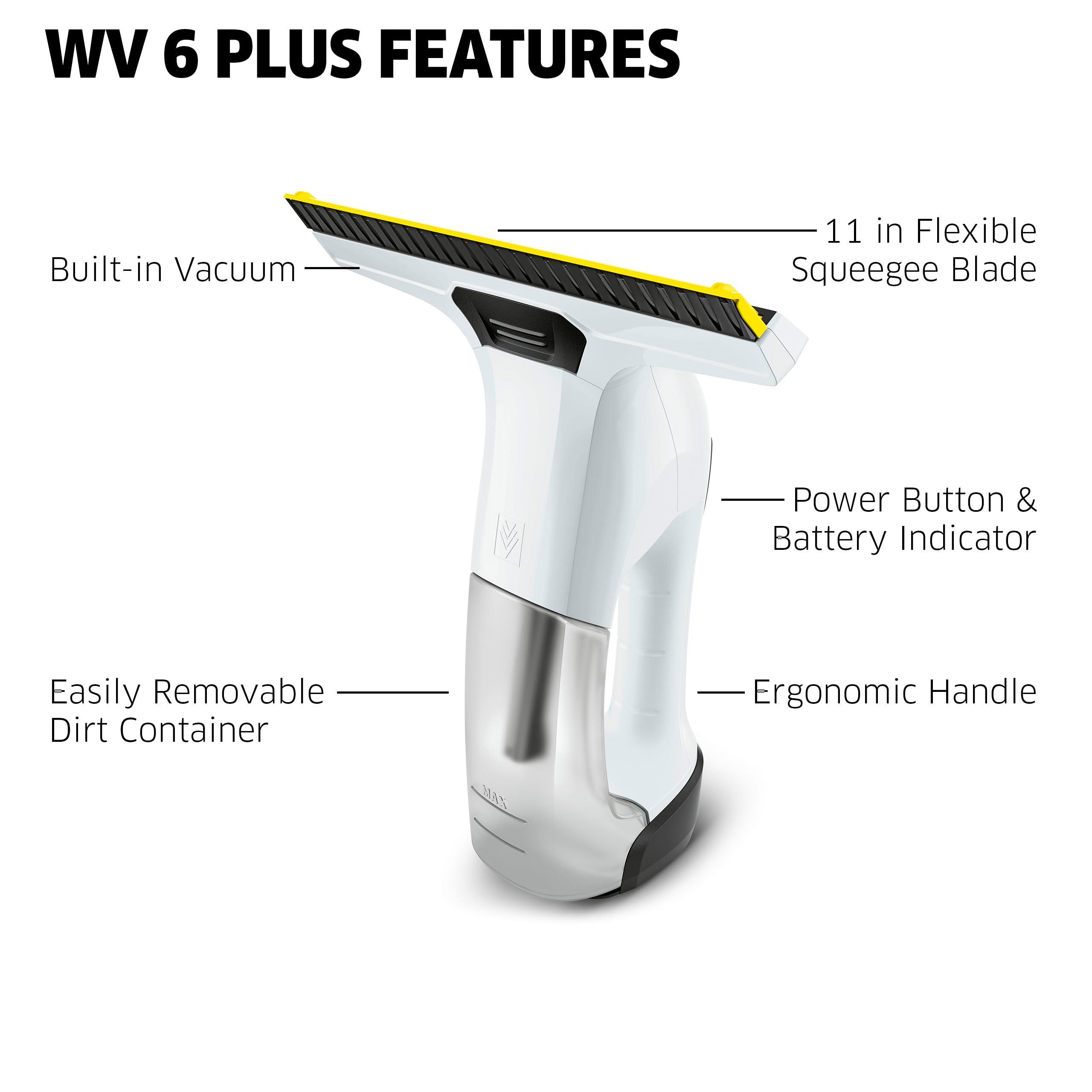 Karcher Krcher WV 6 Electric Window Vacuum Squeegee 11\" - Cleans Showers, Mirrors, Glass, and Countertops - Electric Squeegee