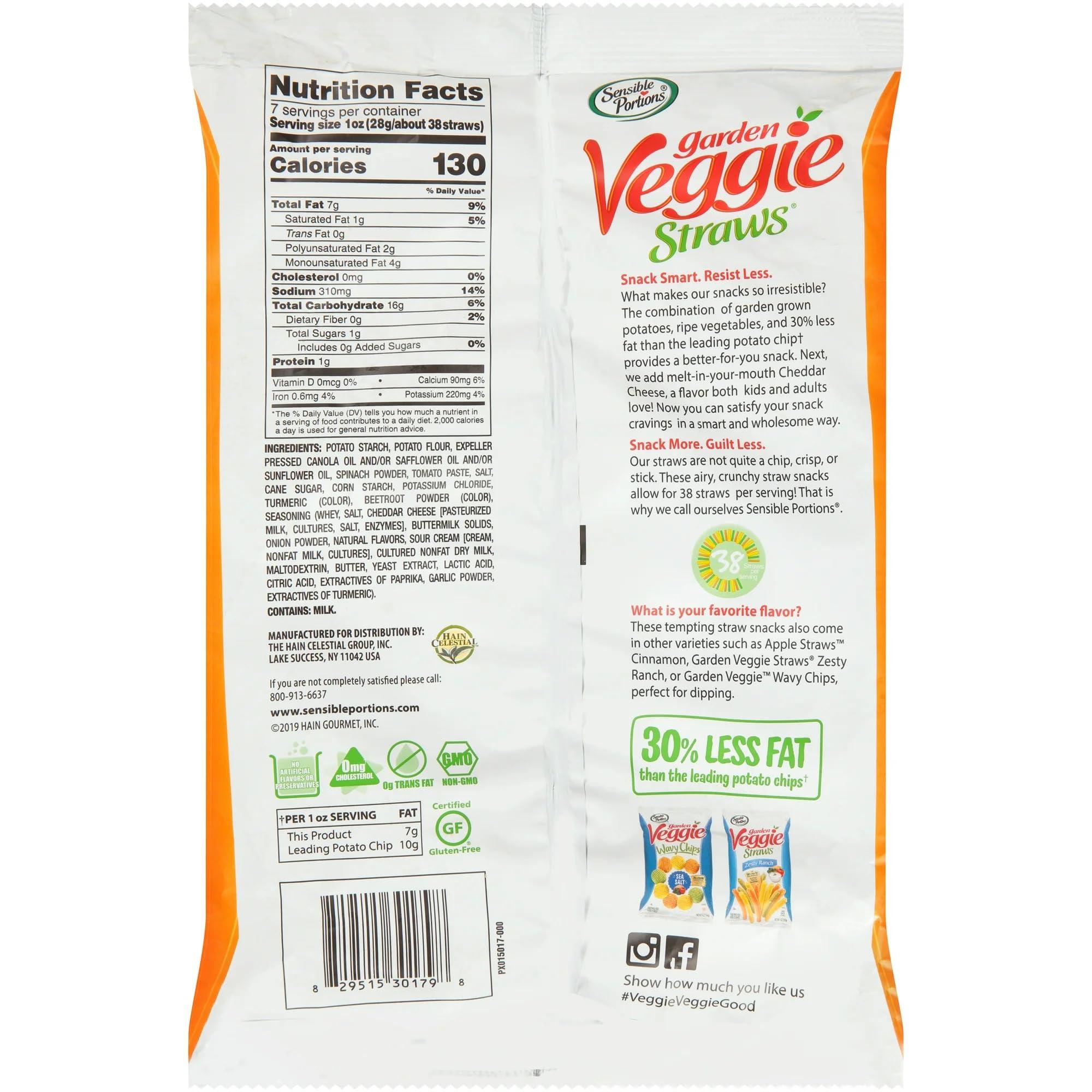 Sensible Portions Sensible Portions Garden Veggie Snacks - Veggie Straws, Snack Size Variety Pack, Sea Salt, Ranch, Cheddar, Apple Cinnamon, 1 Oz (Pack of 24)
