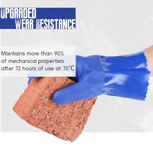Generic 2 Pairs Rubber Gloves with Cotton lining, Non-Slip Household Cleaning Gloves, Reusable dishwashing gloves, winter work gloves (2 Pairs Blue upgrade gloves)