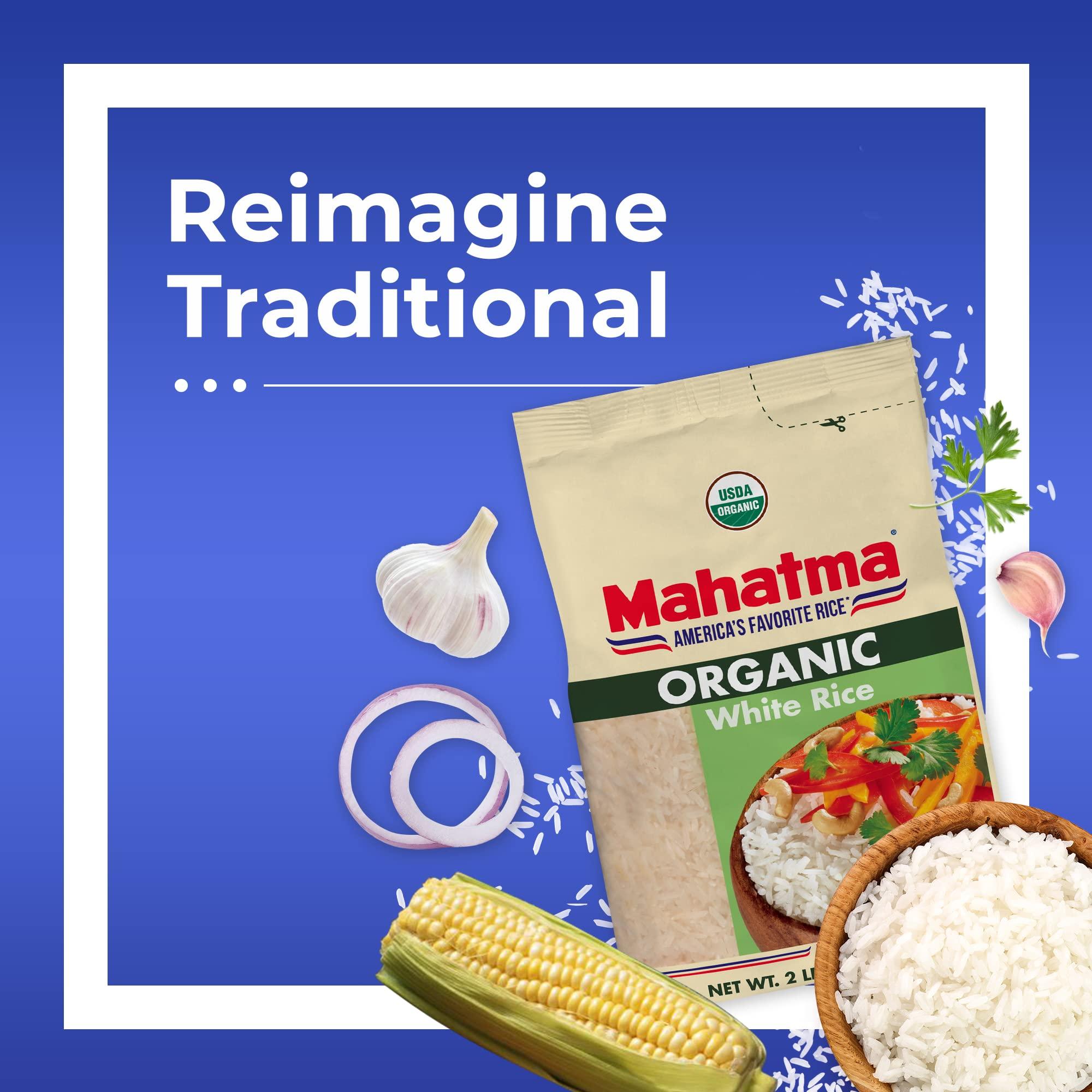 Mahatma Mahatma Organic White Rice, 32-Ounce Bag of Rice, Stovetop or Microwave Rice in 20 Minutes