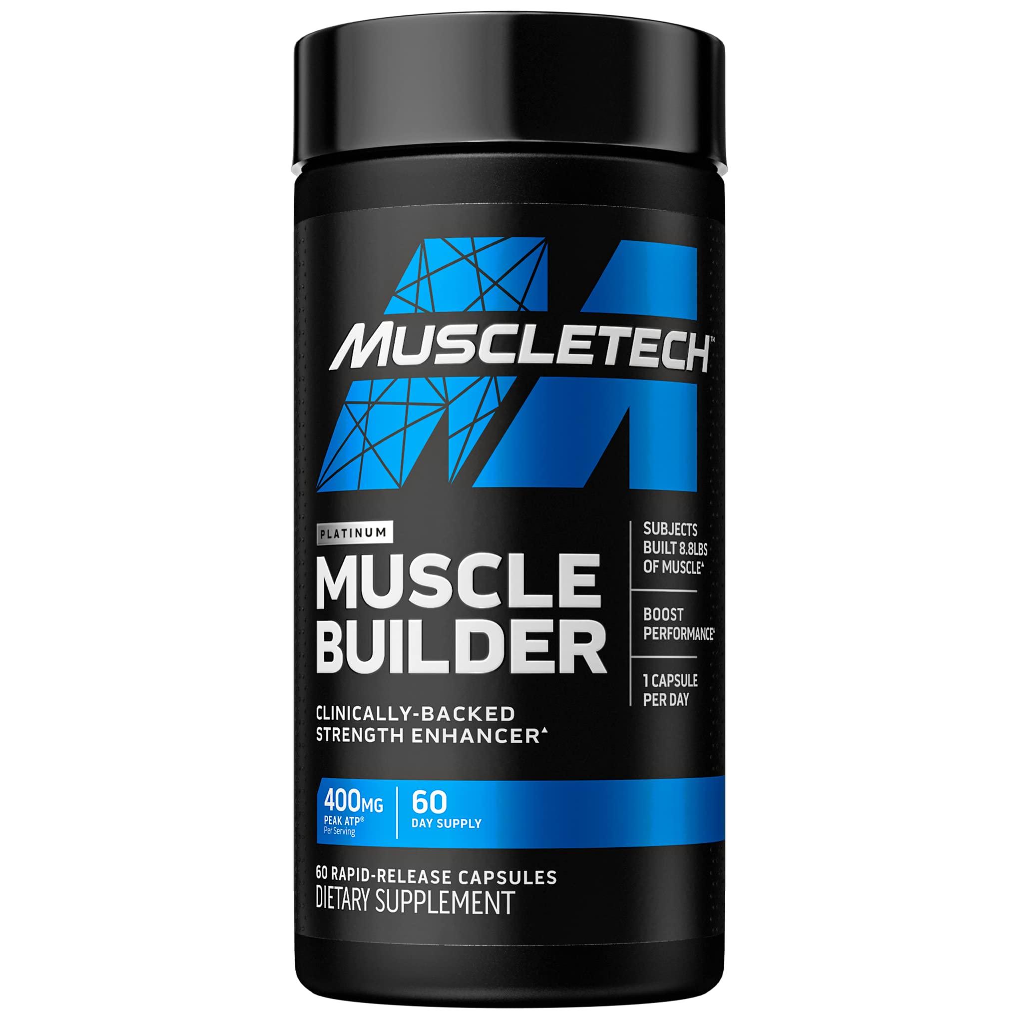 MuscleTech MuscleTech Muscle Builder with 400mg Peak ATP and Platinum Multivitamin with Amino Support Matrix and Vitamin C - Muscle Building and Immune Support Supplement Bundle for Men and Women