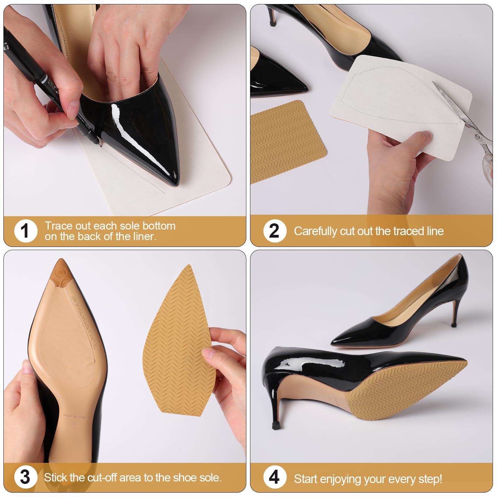 GQTJP GQTJP Shoe Sole Bottom Protector,Self Adhesive Shoe Grips on Bottom of Shoes,Non Slip Shoe Pads,Shoe Sole Guard, Anti Slip Shoe Grips Pads