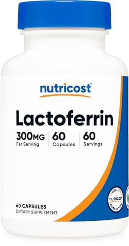 Nutricost Nutricost Lactoferrin Capsules (60 Capsules, 300mg) Third-Party Tested, Gluten-Free, Vegetarian, GMP Compliant, Non-GMO Product - 60 Servings