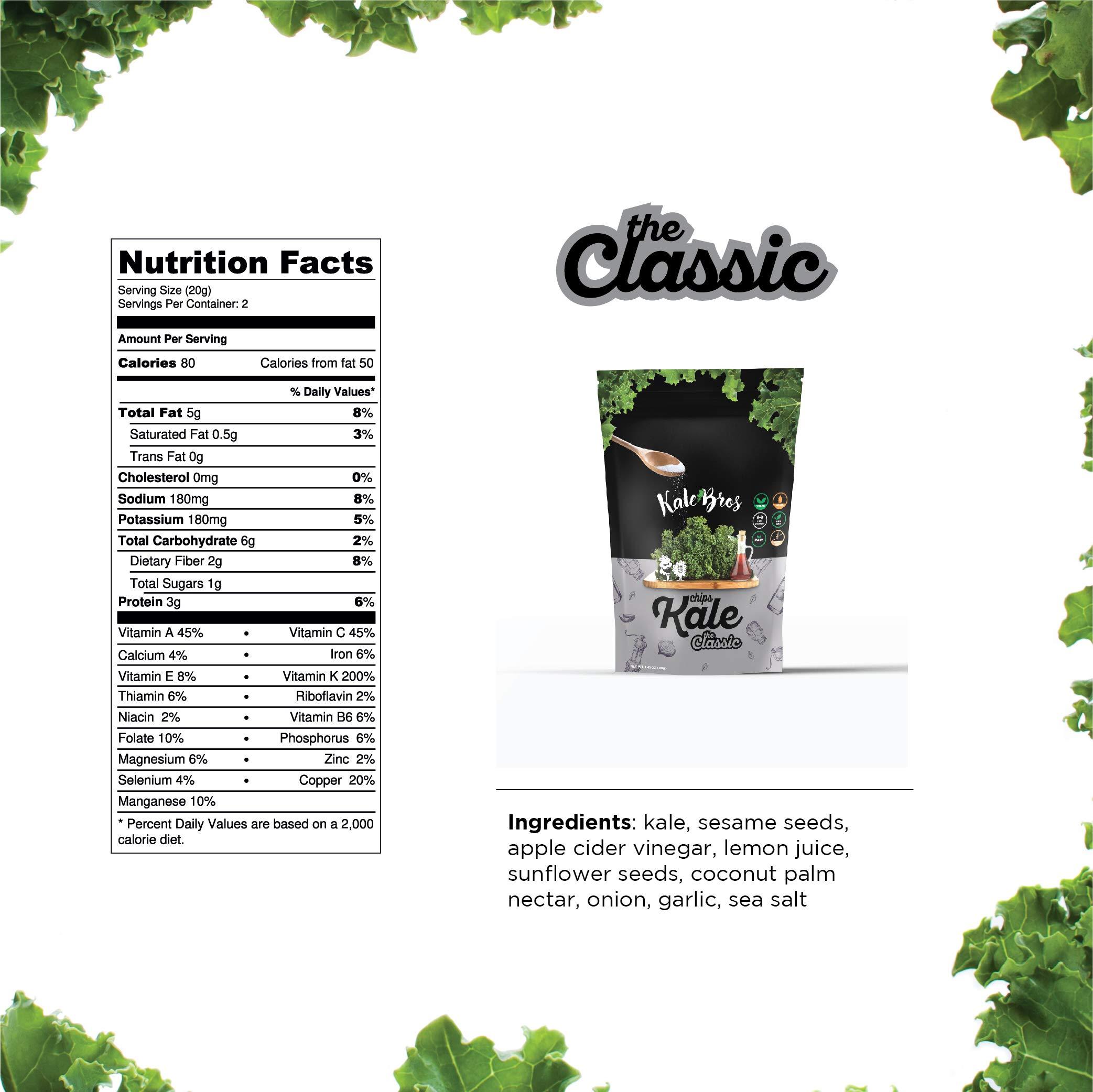 Kale Bros Kale Bros, Kale Chips, The Classic, Multi-pack (Pack of 3) Vegan/ Gluten-free/ Paleo Snack