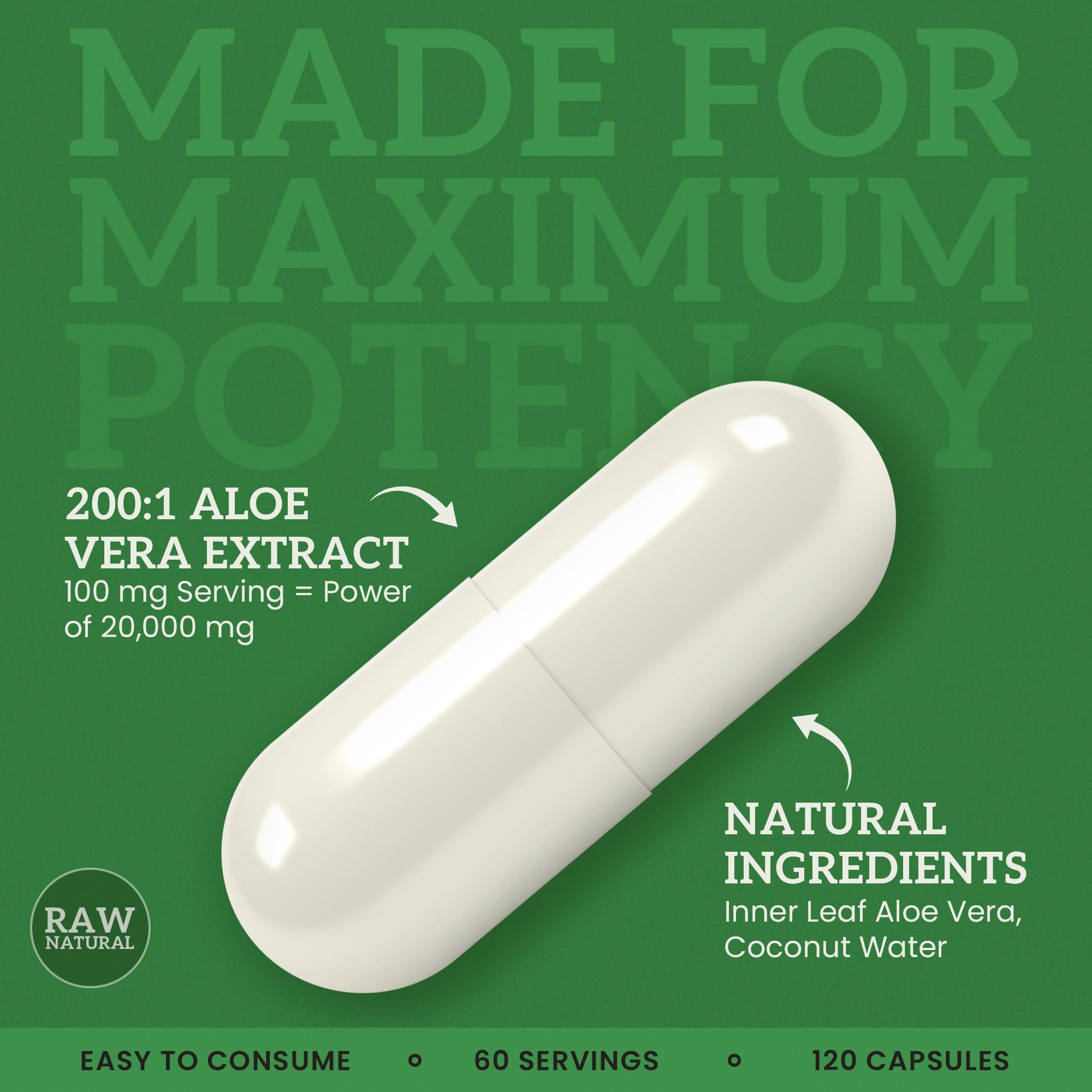 EARTHEN supplements Aloe Vera Supplement | Equivalent to 20,000mg | Made with Organic Ingredients | RAW All Natural | Non-GMO