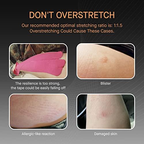OK TAPE OK TAPE Kinesiology Tape, Basic Original Cotton Elastic Athletic Tape for Support and Recovery, Sports Tape Therapeutic Pain Relief, 2in16.4ft Uncut Roll - Pink