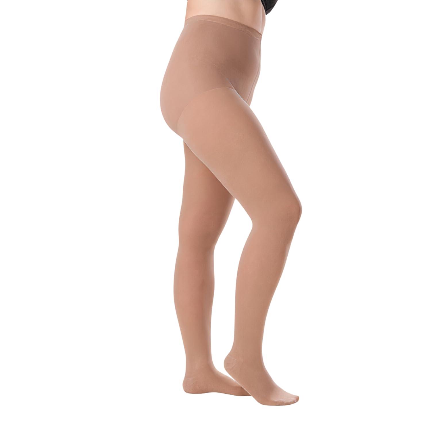 Juzo Juzo Soft 20-30 mmHg Compression Stockings, Pantyhose, Closed Toe | Compression Socks for Moderate Varicosities & Edema, Post-Sclerotherapy, Post-Op | Beige, X-Large (V)