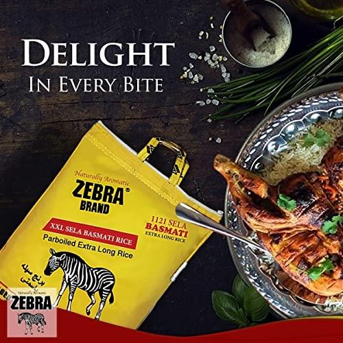 Zebra Basmati Rice Zebra Basmati Rice - 1121 Sela XXL Parboiled Rice, (10 Lb) Extra Long Grain