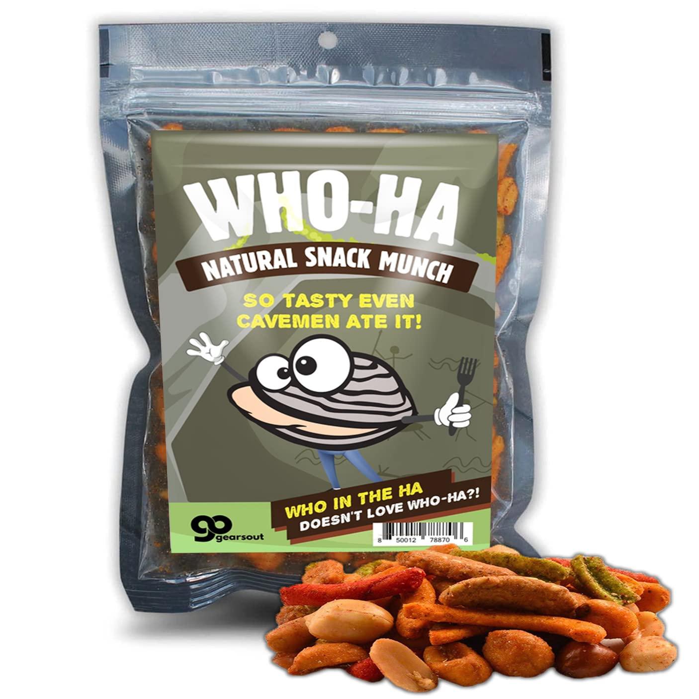 Gears Out Who-Ha Natural Snack Munch - Funny Spicy Trail Mix for Men and Women, Gourmet Gifts, Made in the USA
