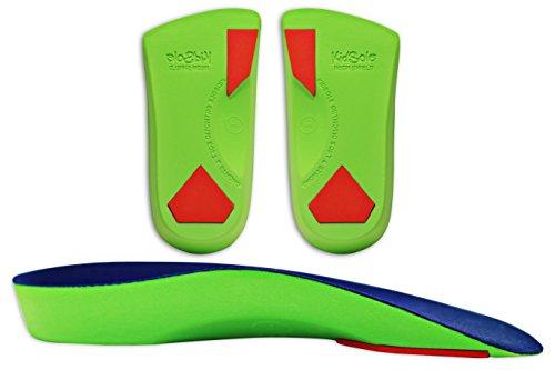 KidSole KidSole 3/4 Length Neon Shield Arch Support Insole for kids with foot pronation, flat feet, or any other undiagnosed arch support issues (Toddler Size US 10-13)
