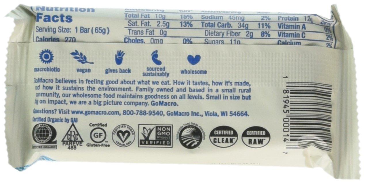 GoMacro GoMacro Macrobar, Protein Replenishment, Peanut Butter, 12 Bars, 2.3 oz (65 g)