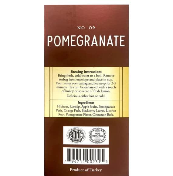 Galil Galil Pomegranate Tea Pack of 3 – Caffeine-Free Herbal Tea, Certified Kosher Tea – Non-GMO Fruit Teabags 20 Count, 60 Tea Sachets Total (Pack of 3)
