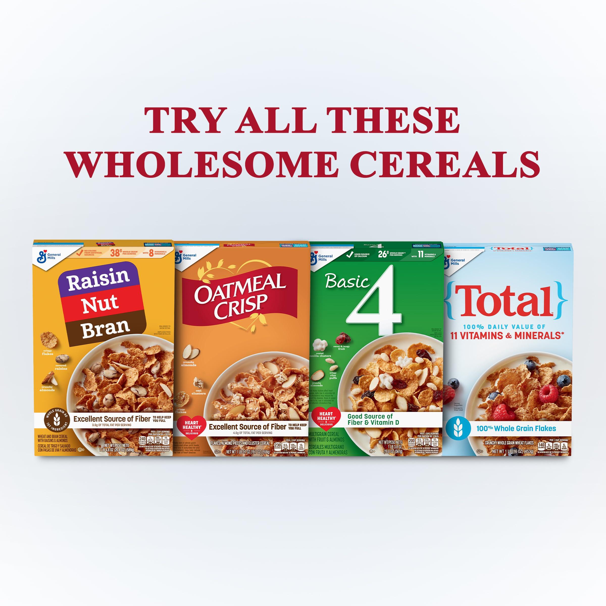 Total Total Breakfast Cereal, 100% Daily Value of 11 Vitamins & Minerals, Whole Grain Cereal, 16 oz