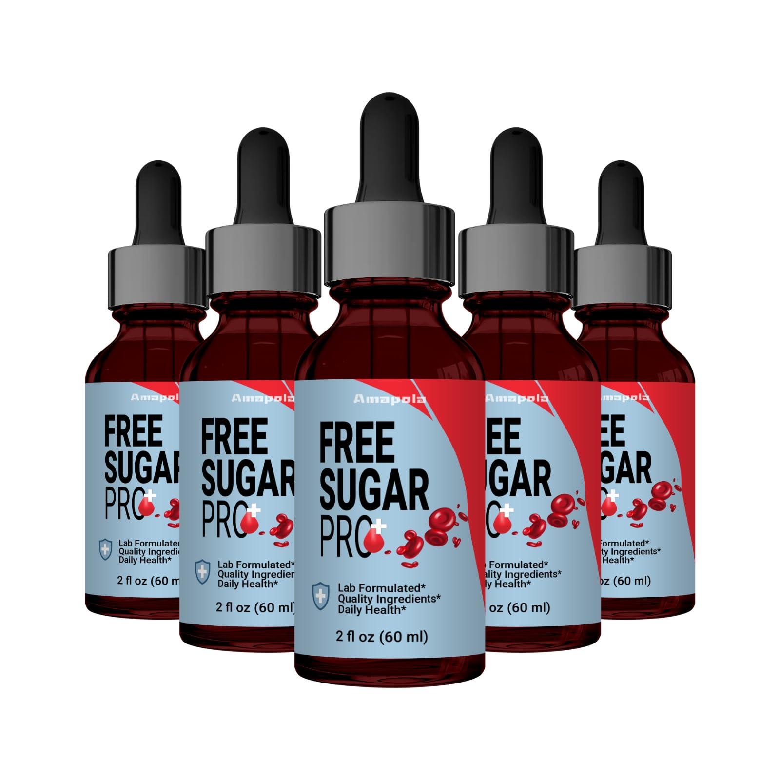 Amapola Free Sugar Pro - Free Sugar Pro Liquid Drops (5 Pack, 10oz)