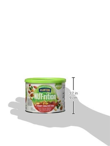 Planters NUT-rition Heart Healthy Nut Mix (9.75 oz Canister, Pack of 3) - Variety Nut Mix with Peanuts, Almonds, Pistachios, Pecans, Walnuts, Hazelnuts & Sea Salt