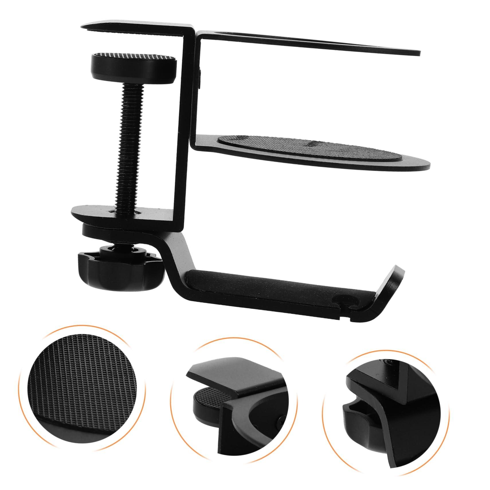 RORPOIR RORPOIR PC Headphone Hanger Computer Accessories Stand Gaming Cupholder Office Gamer Utensil Headset Headphones Holder Desktop Accessories Desk Cup Holder Clamp Aluminum Alloy Black