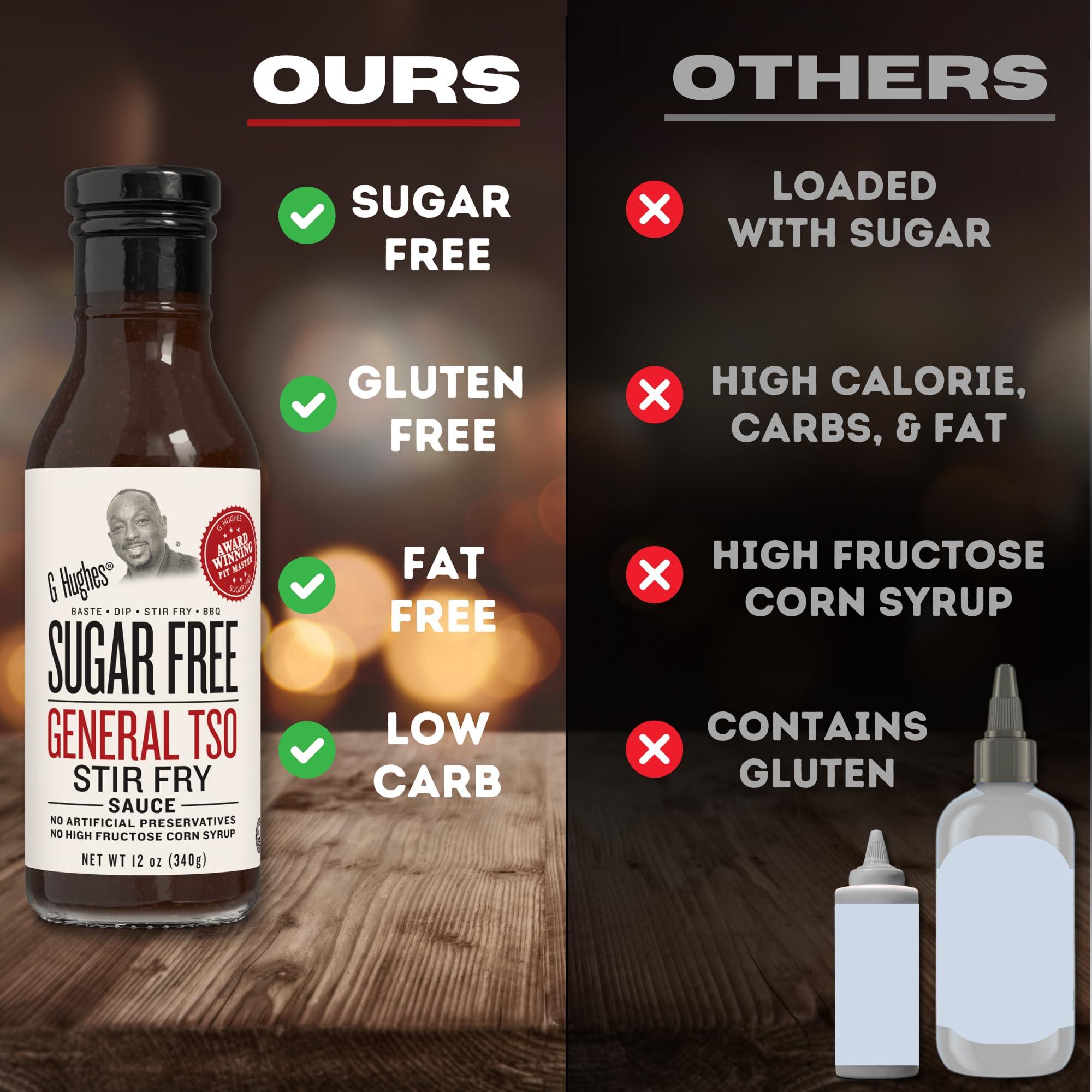 G Hughes G Hughes Sugar Free, General Tso Sauce - Stir Fry Sauce, Gluten Free, No High Fructose, No Artificial Preservatives - 12 Oz (1-Pack)