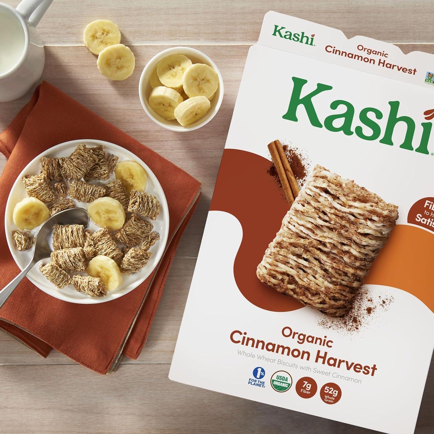 Kashi Generic Kashi - Organic Cinnamon Harvest Breakfast Cereal - Family Breakfast - Organic Fiber Cereal - 14 Oz Box - Pack of 2