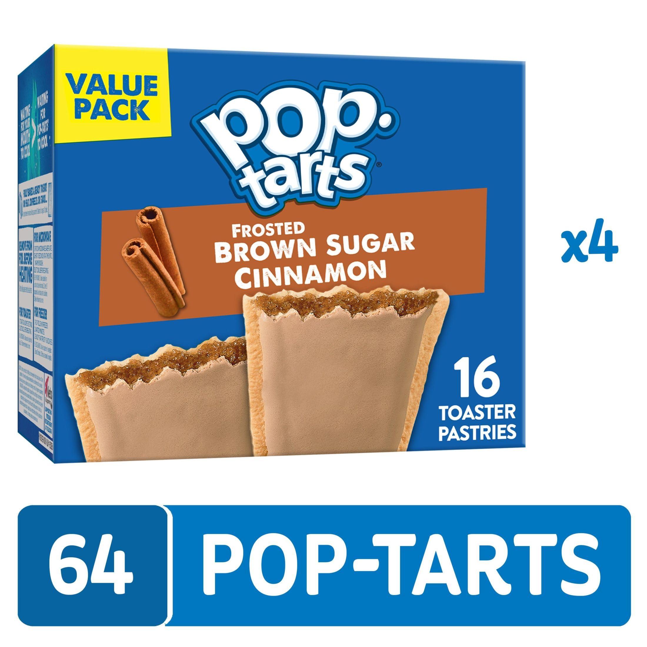 Pop-Tarts Pop-Tarts Toaster Pastries, Breakfast Foods, Kids Snacks, Frosted Brown Sugar Cinnamon, Value Pack (64 Pop-Tarts)