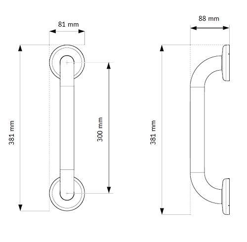 ARC ARC LB00127 Stainless Steel Grab Rail, Chrome