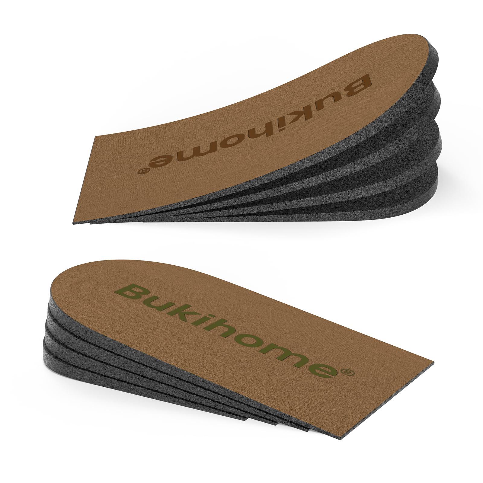 Bukihome Adjustable Heel Lift Inserts for Shoes - Bukihome Orthopedic Shoe Lift for Uneven Legs 4 Layers Height Increase Insole for Heel Pain,Heel Spur,Achilles Tendonitis,Large