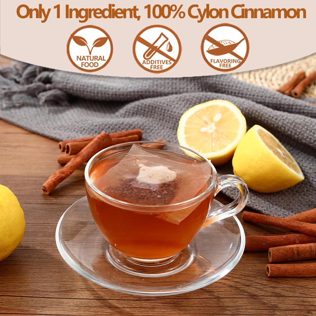 ULTHMOK Premium 100 Ceylon Cinnamon Tea Bags, Made with 100% Ceylon Cinnamon Sticks, No Additives & Caffeine Free.