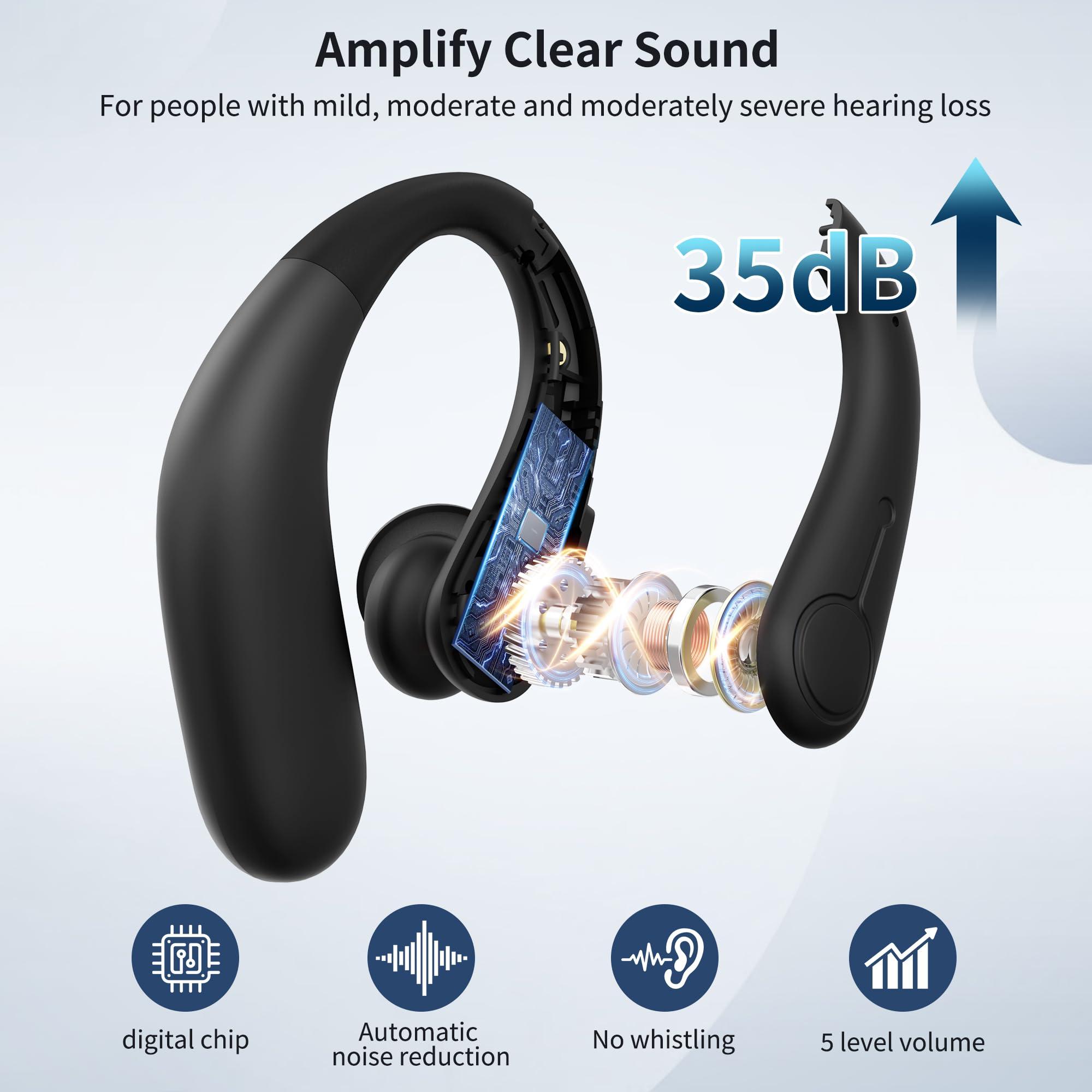 WASOCA WASOCA Hearing Aids for Seniors, Hearing Aids Rechargeable with Bluetooth, Hearing Aid APP Control, Hearing Amplifier for the Hearing Loss, Hearing Your Voice. FSA or HSA Eligible
